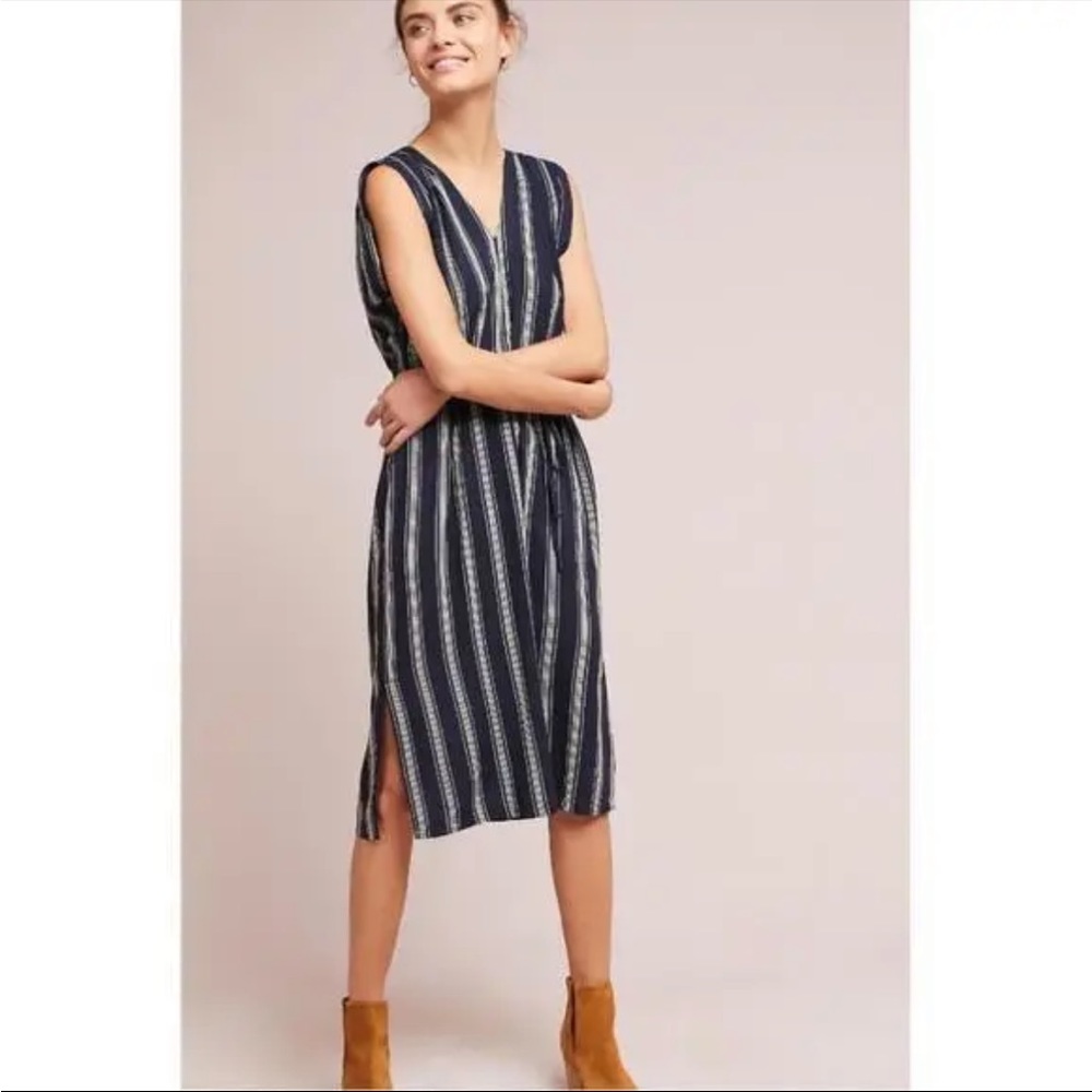 ANTHROPOLOGIE PORRIDGE PLEATED TUNIC DRESS